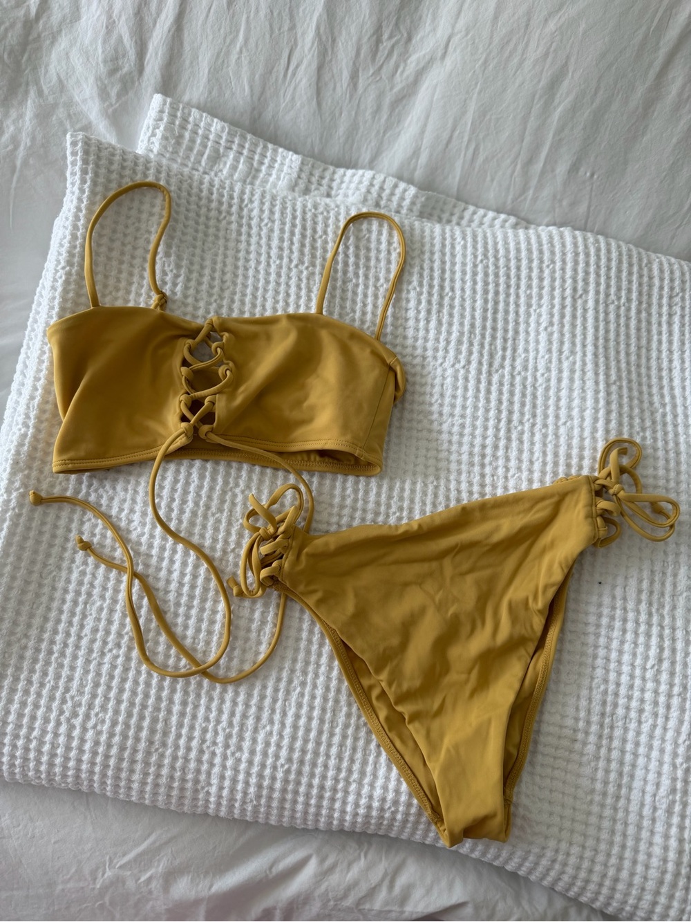 La Hearts Mustard Yellow Bikini Set